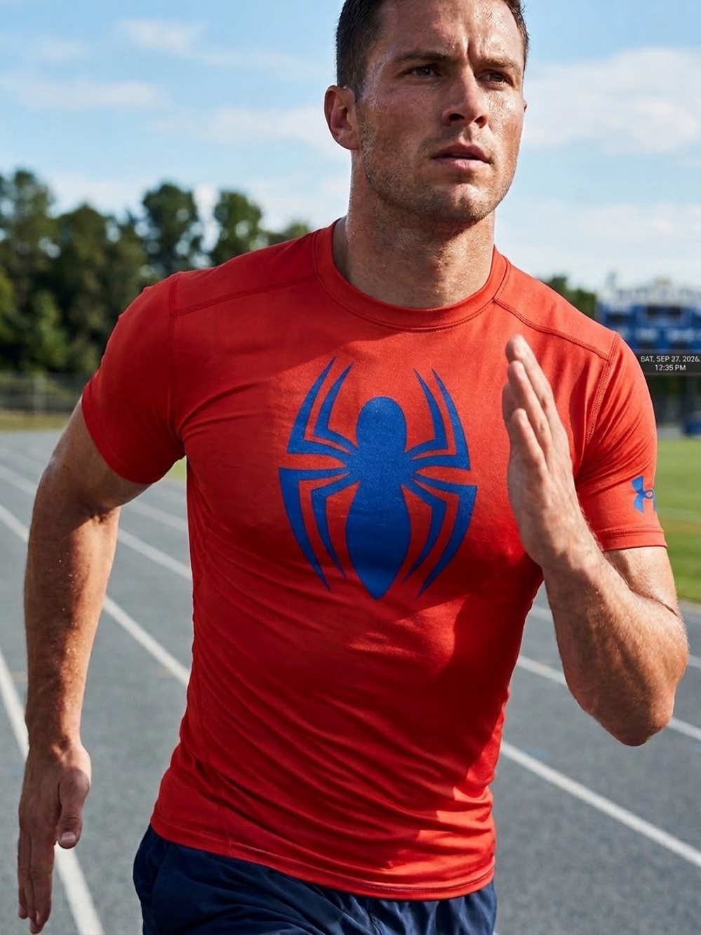 Under Armour Alter Ego Spider-Man HeatGear Compression Shirt Mens L Red